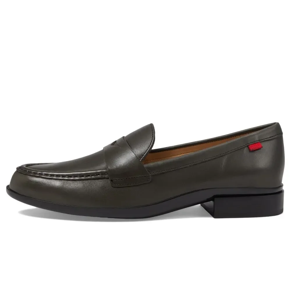 MARC JOSEPH NEW YORK LAFAYETTE - LOAFERS FOR WOMEN -GRAPHITE BRUSHED NAPPA 8 M